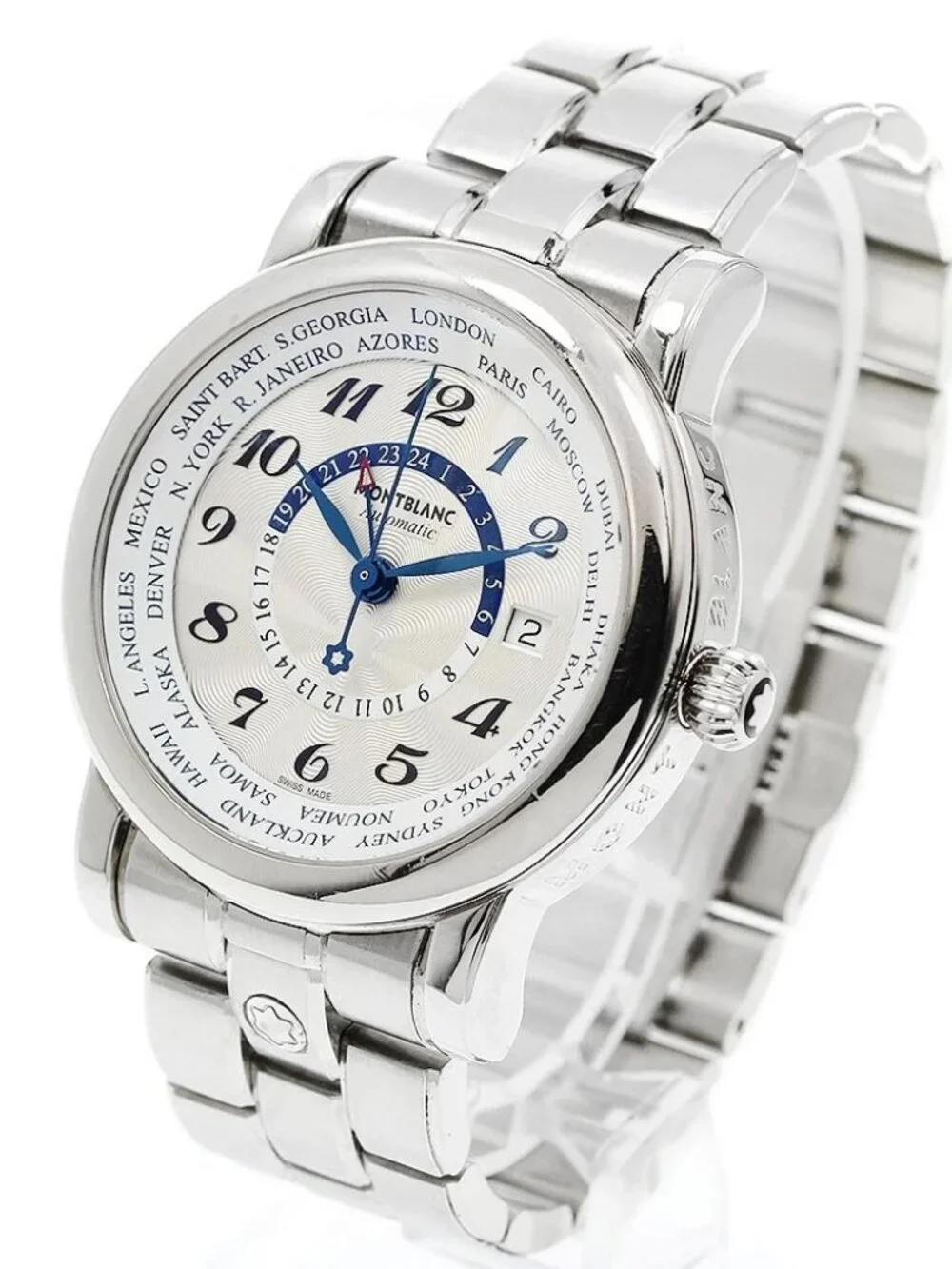 MONTBLANC Star World Time 7203 Silver Dial Automatic Men's Watch_963324